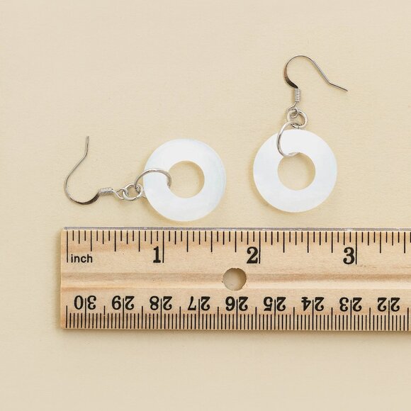 Recycled Vintage White Cold Cream Jar Glass Hoop Earrings - Picture 6 of 6